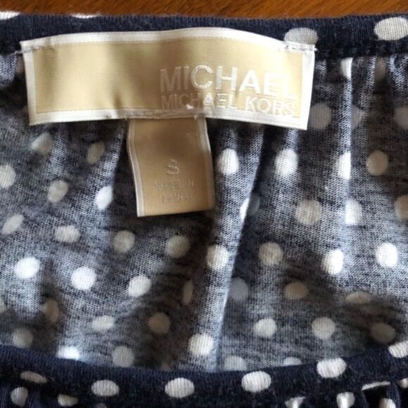 MICHAEL MICHAEL KORS Top Blue White Polka … - Picture 3 of 5